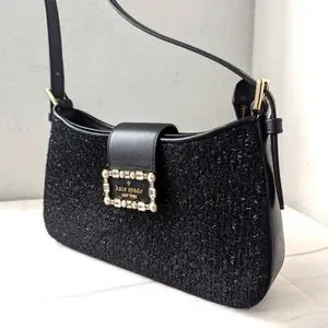 kate spade | Bags | Kate Spade Reegan Embellished Tinsel  Kate Spade Reegan Embellished Tinsel Tweed Top Handle Satchel Crossbody Black main image 0
